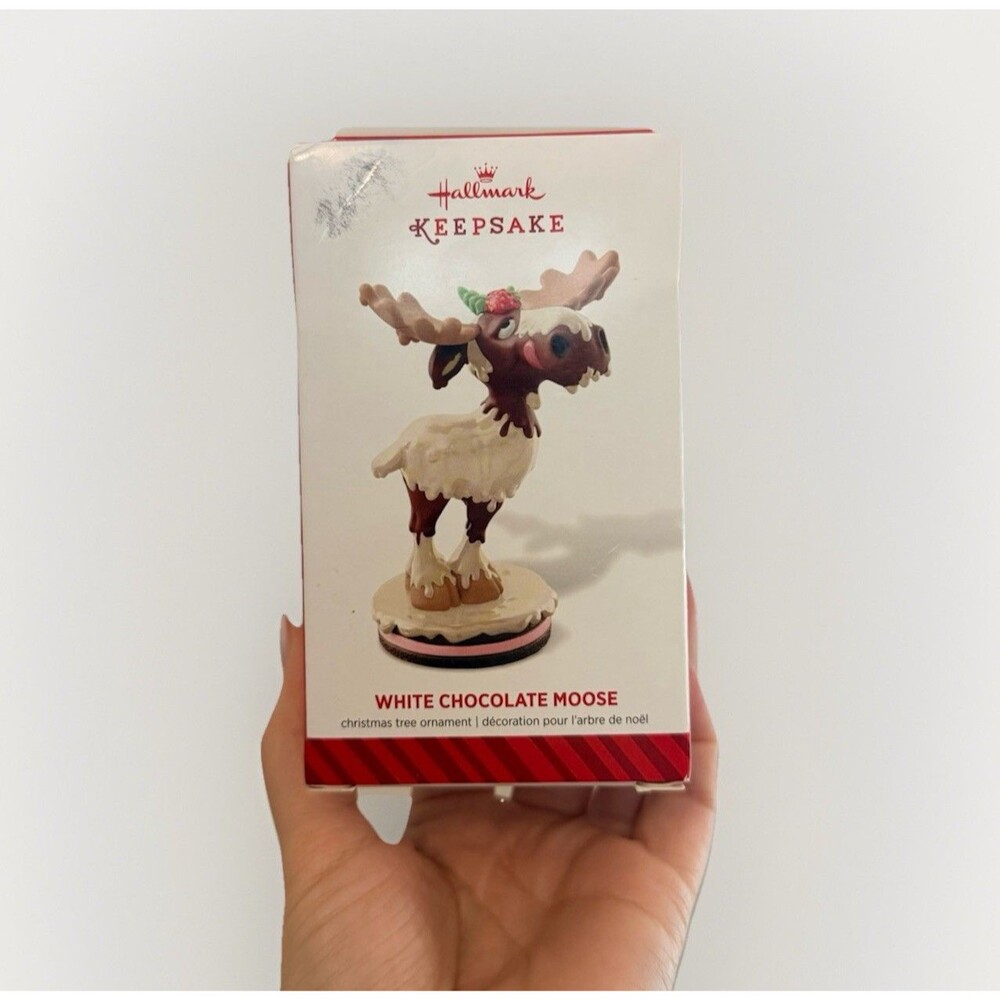 Hallmark 2014 White Chocolate Moose Ornament Repaint version 2012 Chocolate